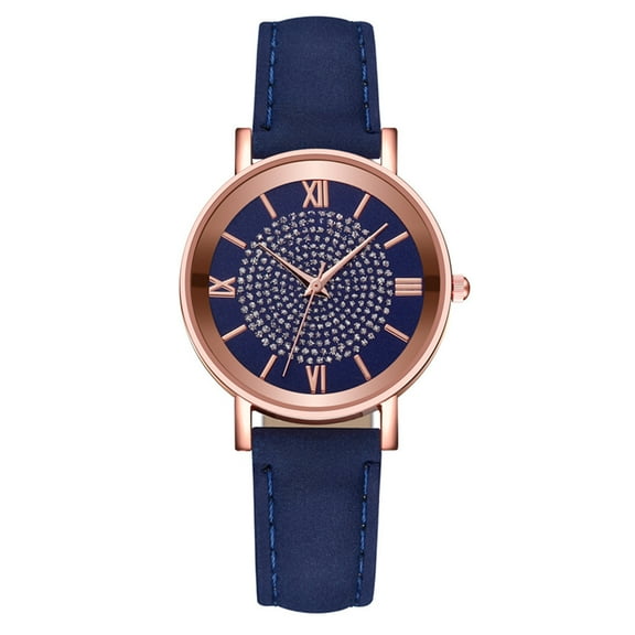 Resicozy Watches for Women Casual Round Case with Leather Strap Fashionable Everyday Elegant Quartz Dress Watch 2026 Blue