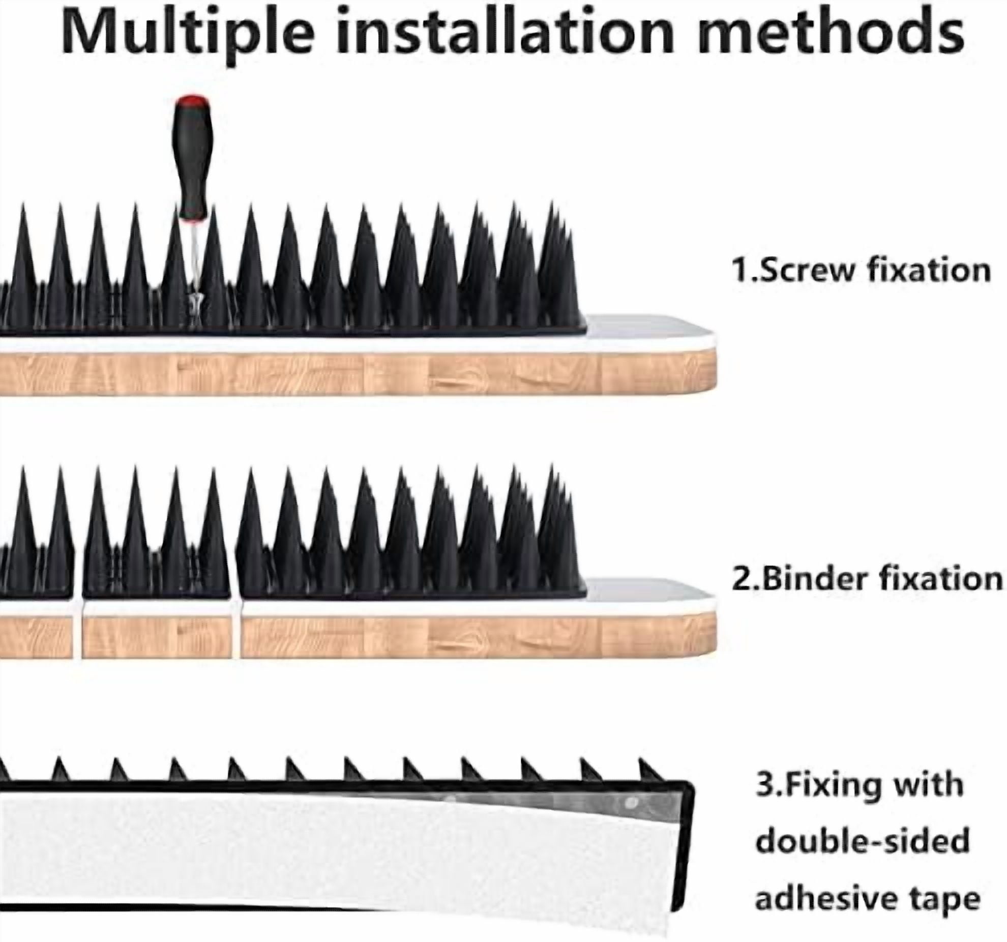 Bird Spikes, 20 Pack Bird Guard Spikes for Squirrel Cat Raccoon and Other Small Animals, Pigeon Spikes for Outdoor Fences and Roofs, Durable Plastic Bird Barrier Strips