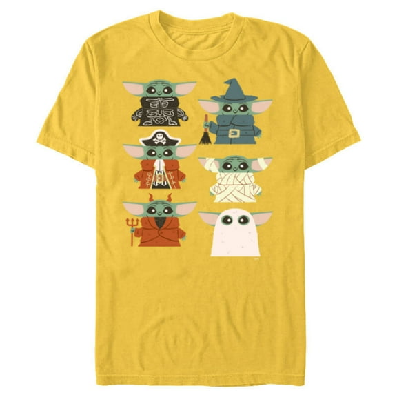 Star Wars Grogu Halloween Costumes - Short Sleeve Blended T-Shirt for Adults - Customized-Yellow