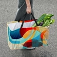 thumbnail image 7 of Geometric Cube Large Capacity Reinforced Oxford Cloth Storage Bin - Reusable, Foldable Picnic Baskets, Decorative Box, and Tote Bag, 7 of 7