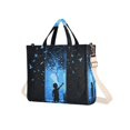 thumbnail image 7 of FORMRS Womens Corduroy Tote Bag Crossbody Shoulder Handbag with Pocket, Blue Butterfly, 7 of 7