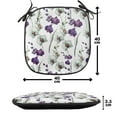 thumbnail image 4 of Watercolor Flower Chair Seating Cushion Set of 6, Wild Orchid Family Flowerpot Plants with Blooms Romantic Floral Art, Seat Pads for Office with Anti-slip Backing, 16"x16", Purple White, by Ambesonne, 4 of 7