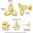 thumbnail image 4 of ChicSilver Gold Celtic Stud Earrings 18K Gold Plated Celtic Jewelry Triangle Triquetra Knot Earrings Studs for Women, 4 of 7