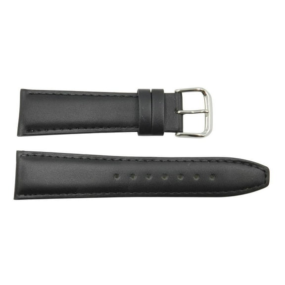 Genuine Leather Black Smooth Skagen Style 20mm Watch Band
