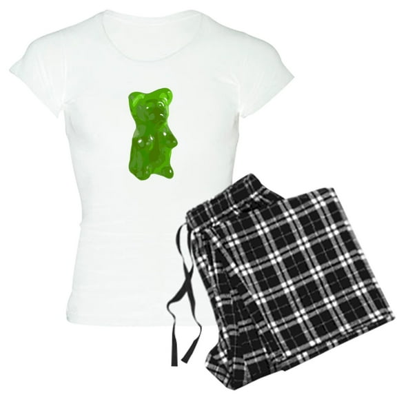 CafePress - Green Gummy Bear Pajamas - Women's Short Sleeve Print T-Shirt and Pants Light Cotton Pajama Set