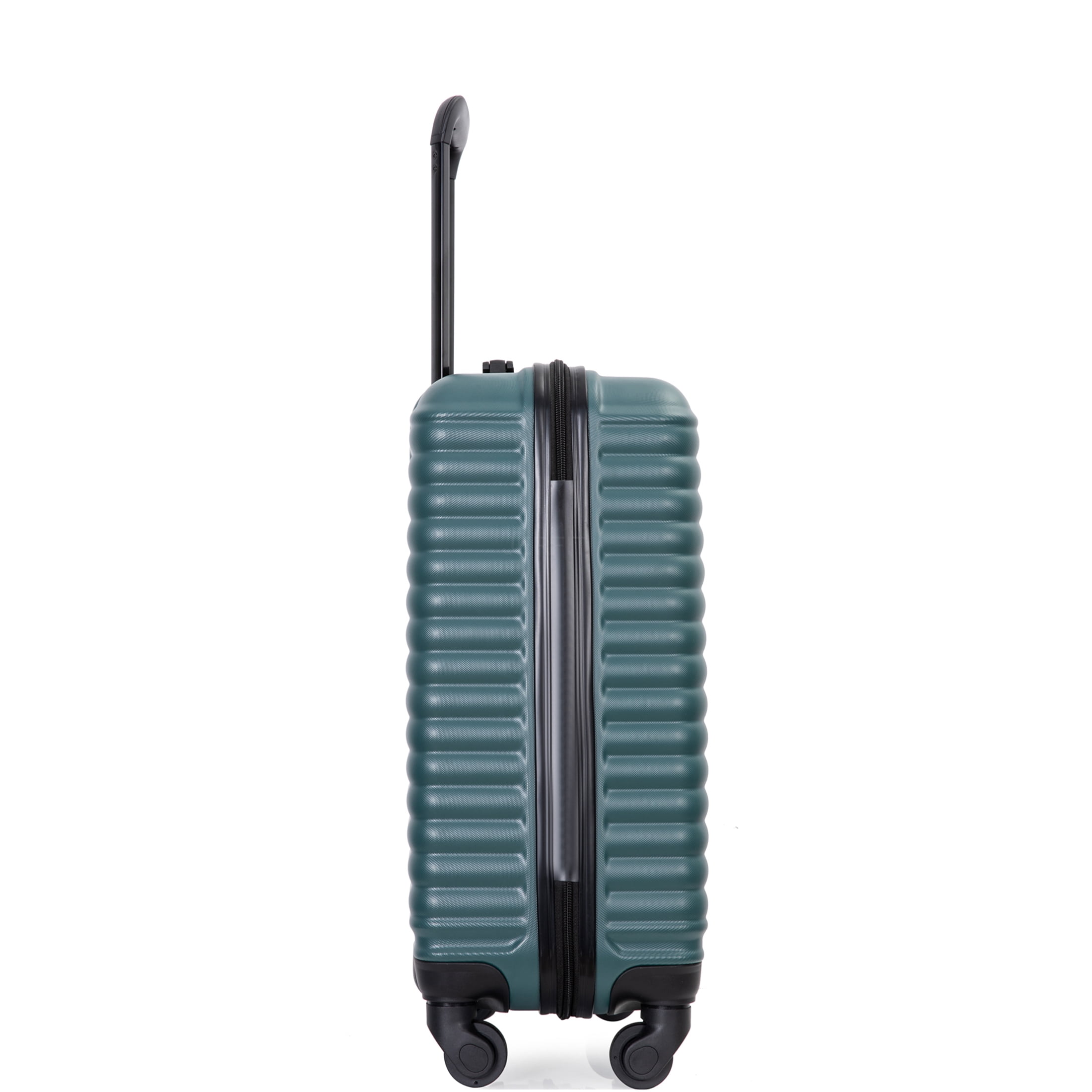 JERFIT 20-Inch Expandable Carry On Luggage, ABS Hard Shell Spinner Suitcase with 360° Wheels & TSA Lock, Lightweight Green Checked Bag for Travel