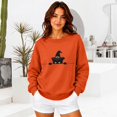 thumbnail image 5 of Womens Vintage Halloween Sweatshirt Crewneck Long Sleeve Pullover with Cute Pumpkin Graphic for Fall Spooky Season, 5 of 6