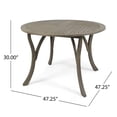 thumbnail image 3 of JERFIT 47 inch Round Outdoor Patio Dining Table, Acacia Wood Teak Finish Grey Weather-Resistant Garden Table for 4-6 Person, 3 of 7