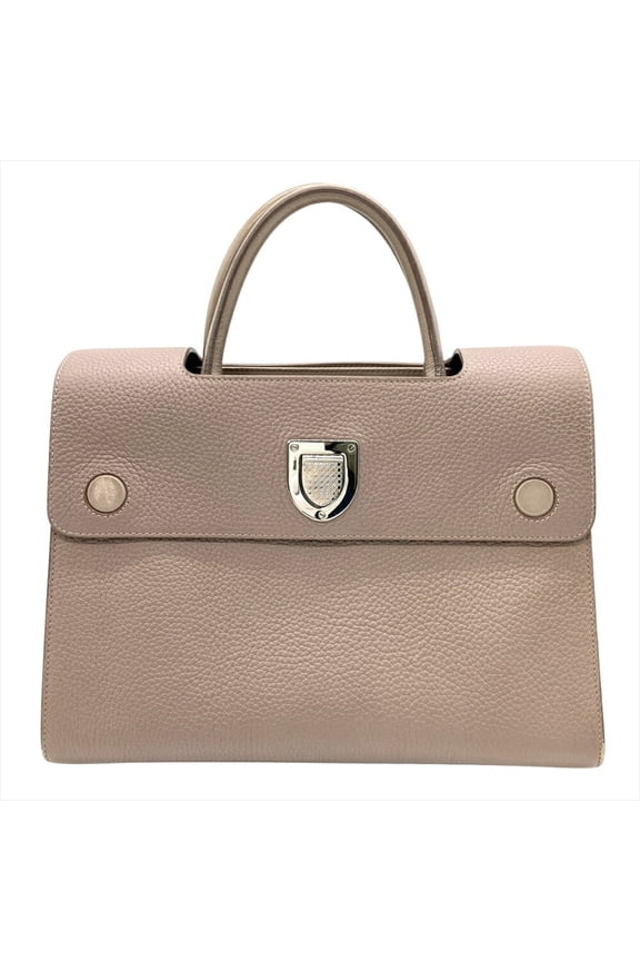 Pre-Owned Christian Dior Dior Ever Shoulder Bag Leather Greige Women's
