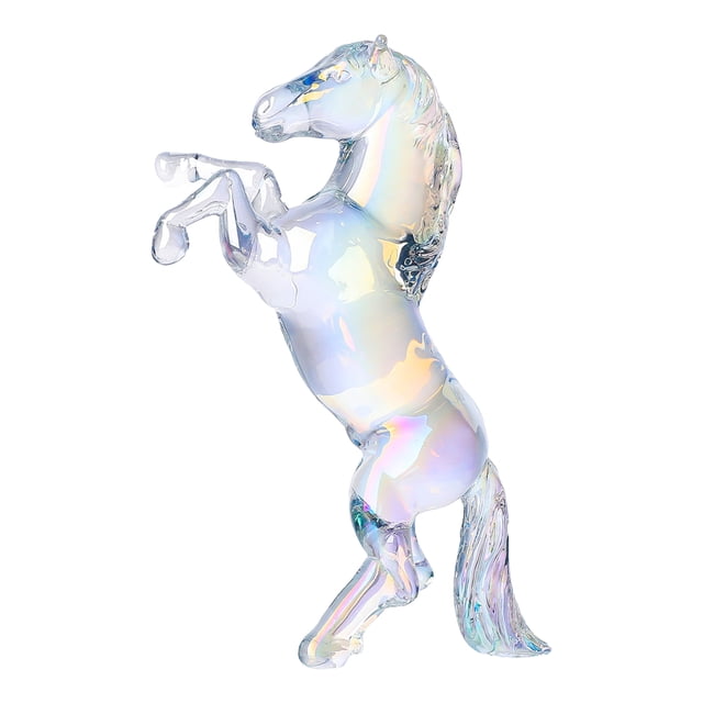 Figura de caballo de cristal sintético, pequeña estatua de caballo transparente, escultura de animal coleccionable para sala de estar, hogar, oficina, decoración de escritorio