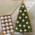 thumbnail image 6 of Shatterproof Christmas Ornaments, 15 Pack Flocked Velvet Christmas Tree Ornaments Plastic Hanging Balls, 6 of 8