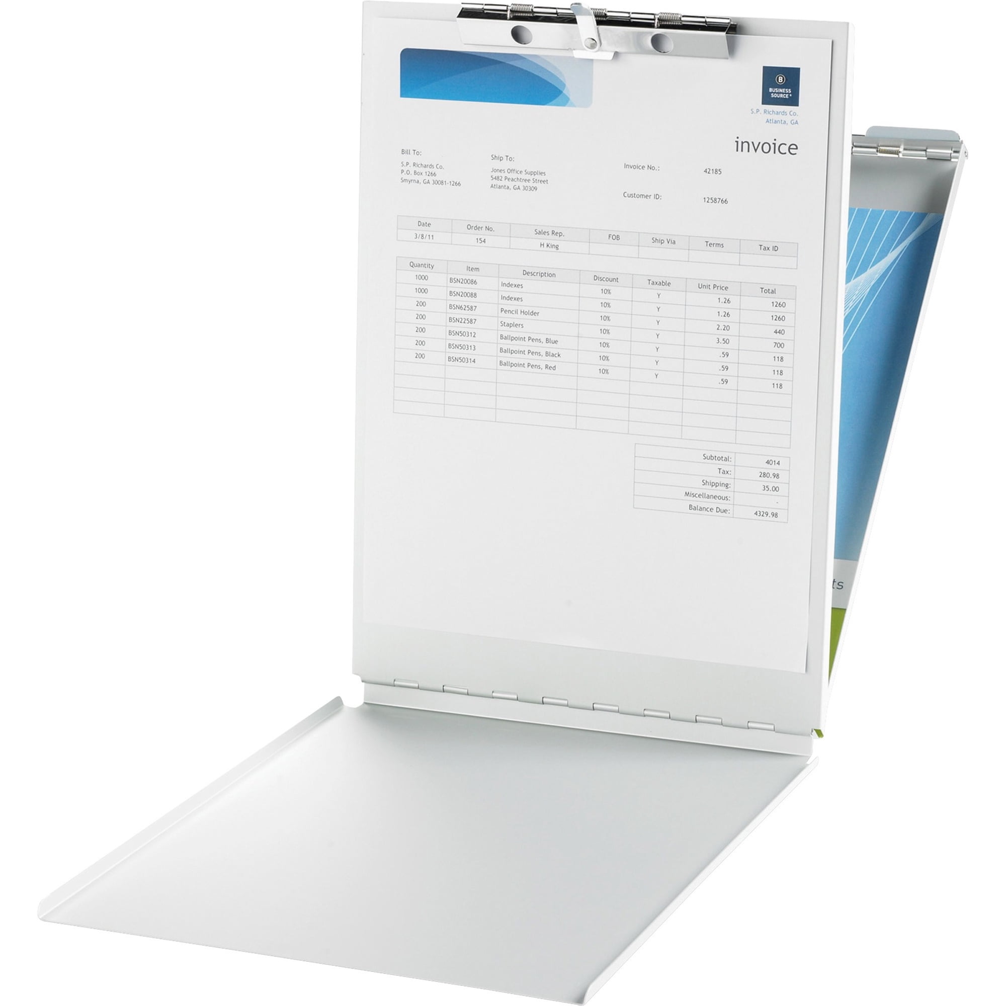 Business Source, BSN16510, Aluminum Form Holder, 1 Each, Silver