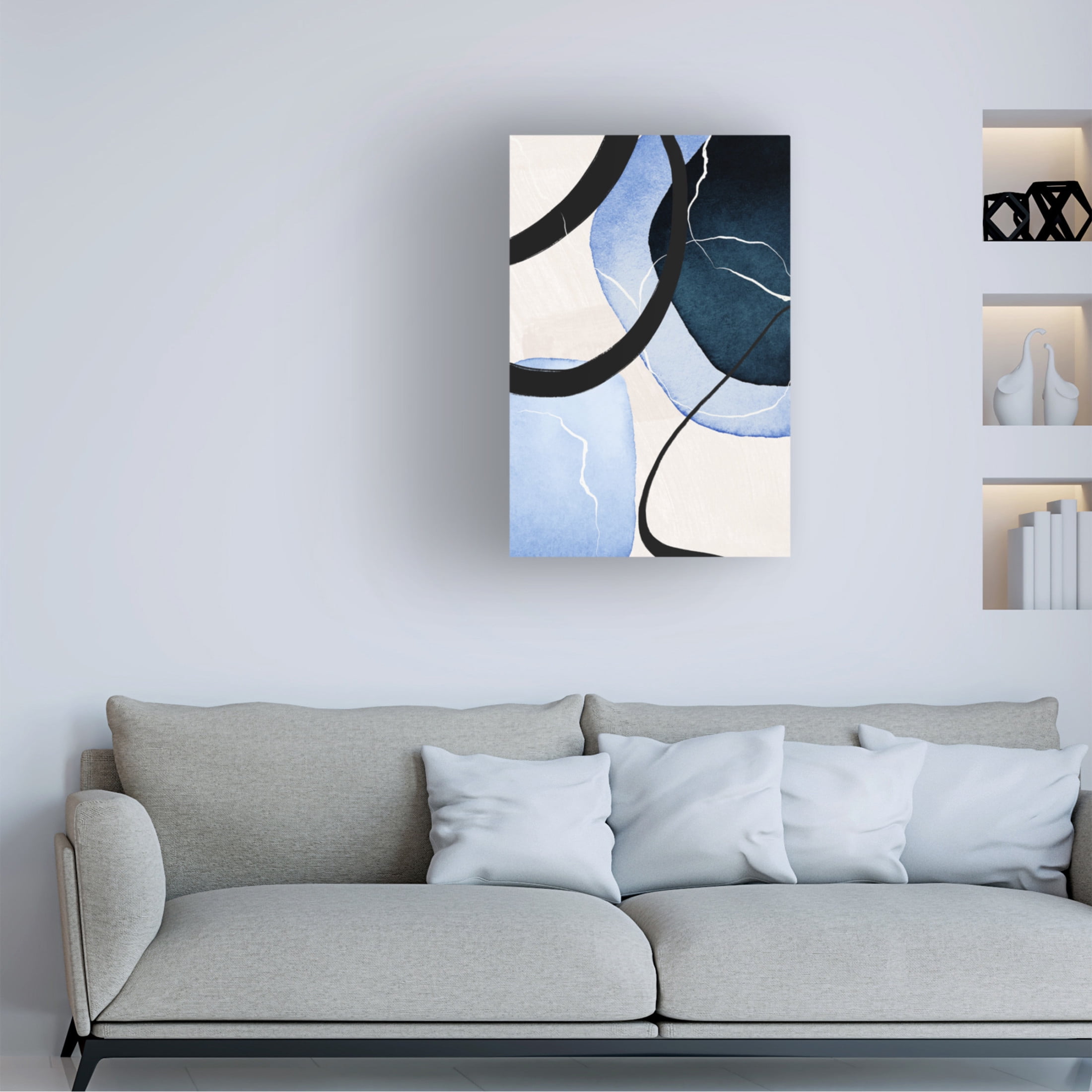 Trademark Fine Art Sally Ann Moss Shapley Blue 3 Canvas Wall Art