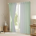 thumbnail image 3 of Greyish White and Sage Curtains for Bedroom,Rainbow Ombre 30%-50% Blackout Curtains Aesthetic Living Room Decor,Gradient Colorful Curtains & Drapes Abstract Window Curtain, 3 of 6