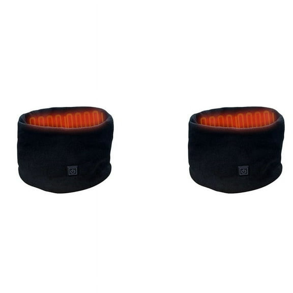 2X Winter Electric Heated Scarf Neck Wrap USB Rechargeable Neck Warmer 3 Speed Adjustment Fleece Scarf for Cycling