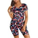 thumbnail image 1 of Puntoco Conjunto de dos piezas para mujer, camiseta de manga corta con cuello redondo y pantalones cortos de cintura alta Puntoco Puntoco-6243, 1 of 6