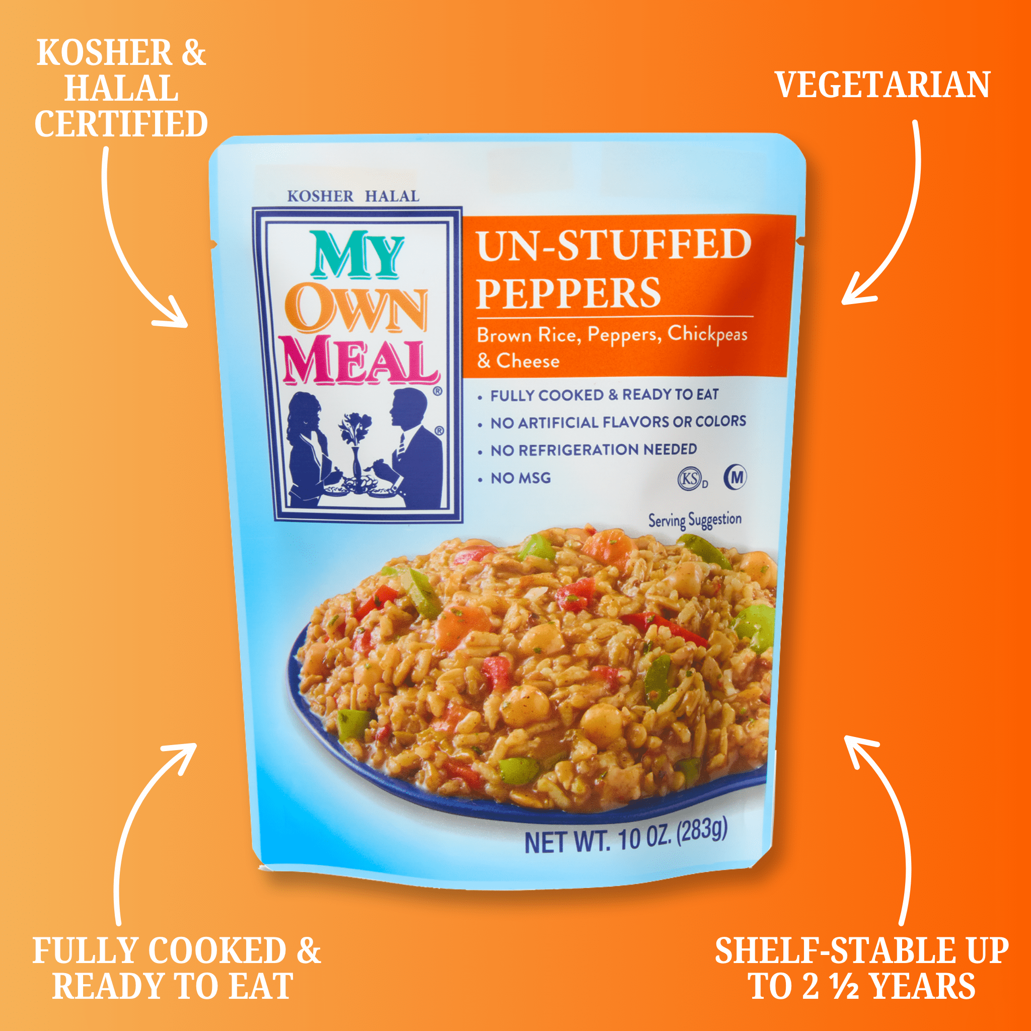 My Own Meals, Un-Stuffed Peppers, Kosher, Shelf Stable, 10 OZ, Pack of 6