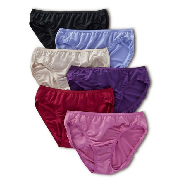 Fruit Of The Loom Womens Microfiber Bikini Panty 6 Pack, 5
