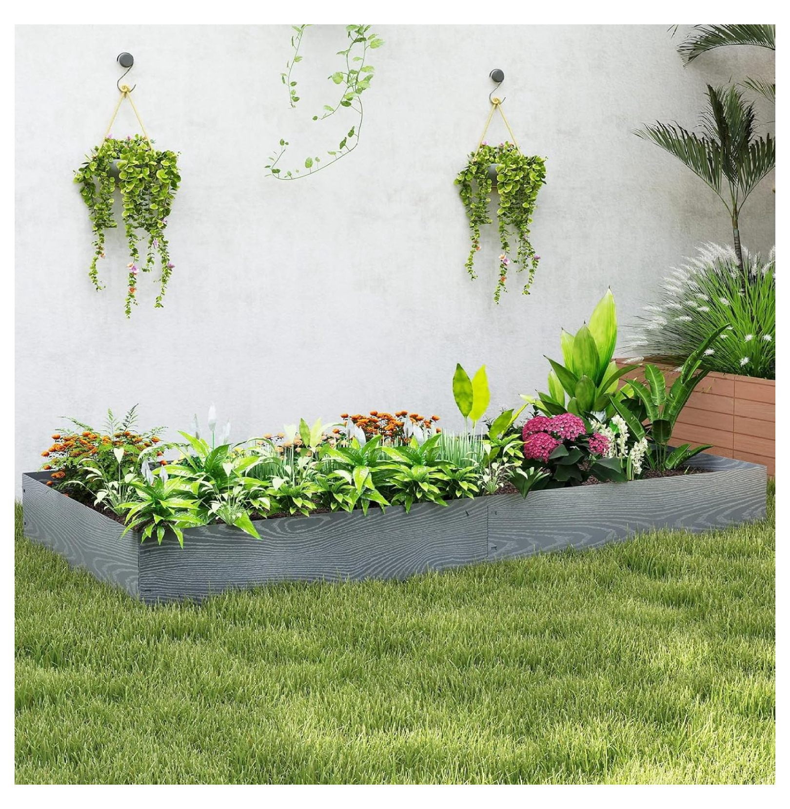 6 Pack Galvanized Steel Landscape Edging, 43.5" Lx8.5 H Heavy-Duty Metal Hammer-in Strips with Gloves, 20FT Garden Edging Border for Lawn Yard Flower Bed Paver Pathway