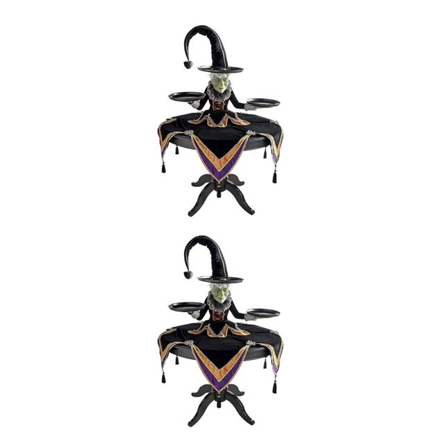 Transemion Moveable Witch Tabletop Display Stand For Halloween Exquisite Witch Halloween Witch Tabletop 20*12*20cm 2Set