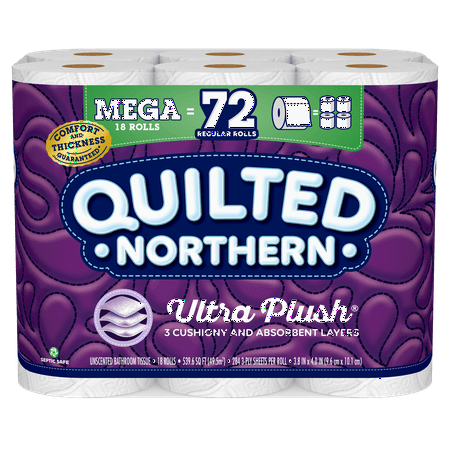 Quilted Northen Ultra Plush Toilet Paper, 18 Mega Rolls (= 72 Regular Rolls)