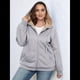 thumbnail image 4 of Sudadera con Capucha de Invierno de Larga con Cremallera para Mujer, Informal, Cálida y Acogedora, con Forro , para Otoño. Gris 5XL, 4 of 7