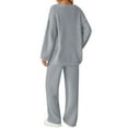 thumbnail image 4 of Wutalume Women's 2-Piece Sweater Suit Set, Cozy Knit Top and Pants for Home Wear, Matching Casual Fashion Outfit,Light Gray L, 4 of 5