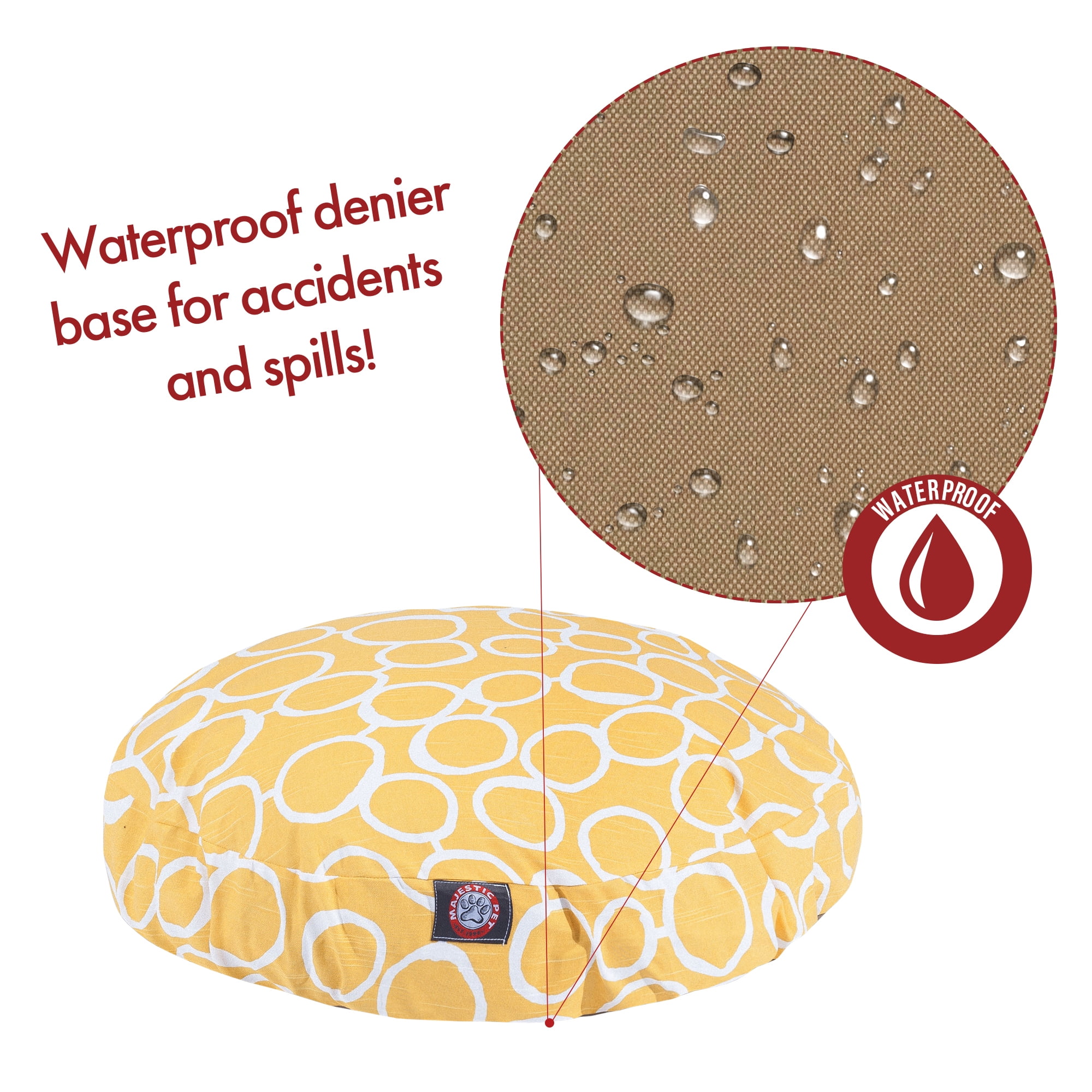 Majestic Pet | Fusion Round Pet Bed For Dogs, Removable Cover, Yellow, Medium