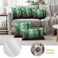 thumbnail image 6 of Green Forest Outdoor Waterproof Pillow Covers, Vintage Foggy Woods Tree Decorative Square Throw Pillowcase Sofa Cushion Sham for Patio/Couch/Chair, 20"x20" 2 Pack, 6 of 8