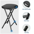 thumbnail image 6 of RTVR 18-Inch Round Collapsible Folding Stool with 300lbs Capacity Set of 2, Black, 6 of 6