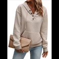 thumbnail image 3 of Sudadera Informal de Larga Acolchada con Medio Botón y Hombros Caídos para Mujer, con Capucha y Cordón Ajustable. Albaricoque XL, 3 of 7