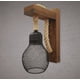 thumbnail image 4 of Lámpara Pared Estilo Vintage Cuerda Madera Rústica, 4 of 6