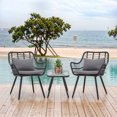 thumbnail image 6 of Patio Furniture Set, Betcozy3 Pieces Outdoor Chairs Set with Glass Coffee Table for Garden, Bistro, Porch, Balcony, Backyard, 6 of 7