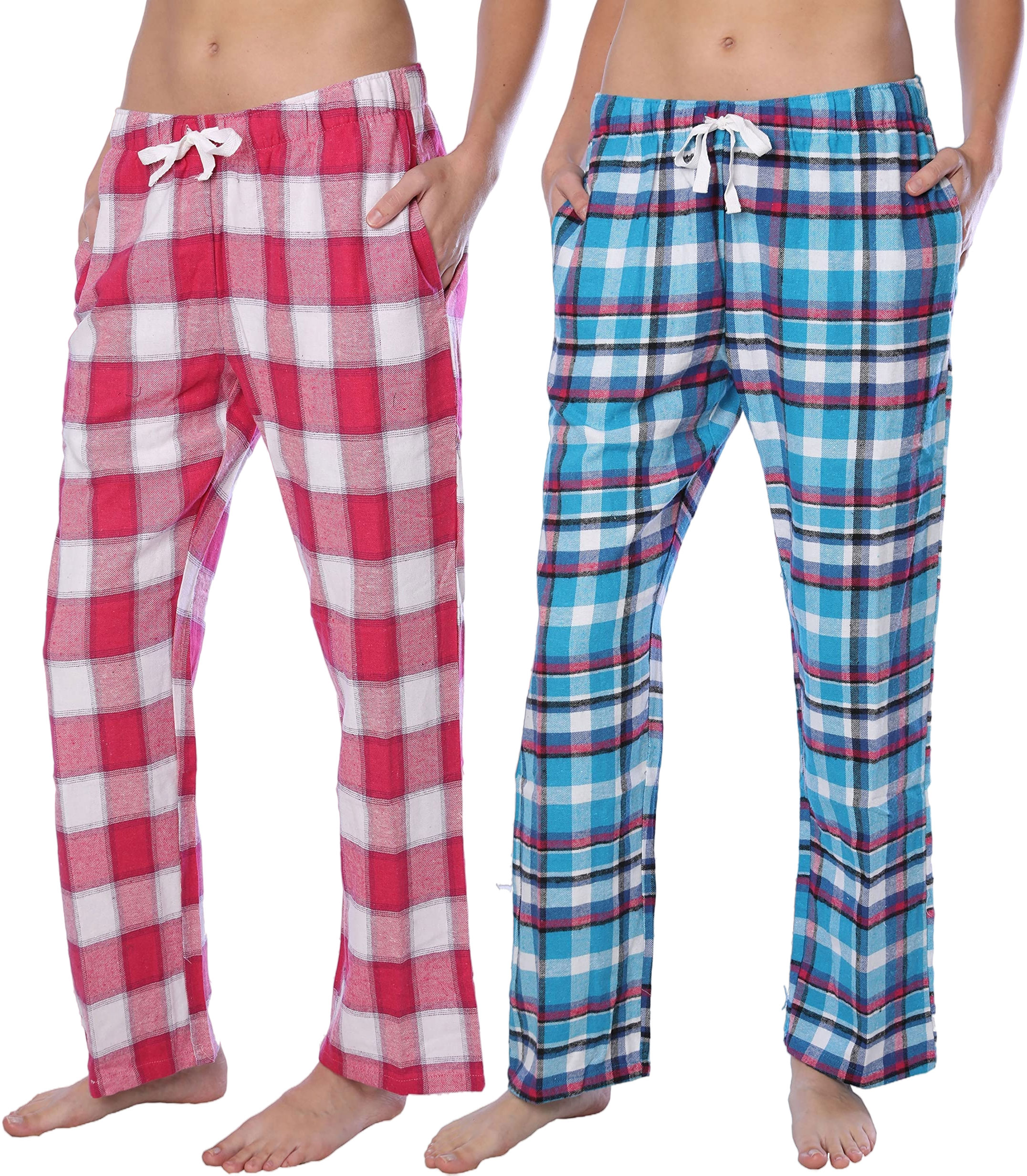 Women's Pajama PantsPlaid Lounge Pants, Cotton Blend Pajama Bottoms