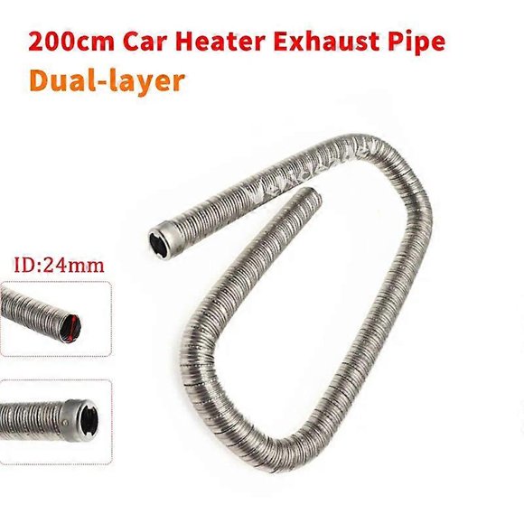 200cm 24mm Double Wall Pipe Car Heater Exhaust Pipe Air Diesel Heater Hose Tube Line Stainless Steel for Webasto Eberspacher
