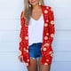 thumbnail image 1 of Puntoco Moda para mujer Abrigo con estampado navideño Cárdigan de manga larga con bolsillo Blusa informal suelta tops Liquidación Puntoco Puntoco-2217, 1 of 7