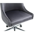 thumbnail image 6 of Meridian Furniture Karina Swivel Adjustable Gray Velvet and Chrome Office Chair, 6 of 12