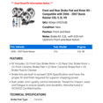 thumbnail image 2 of Front and Rear Brake Pad and Rotor Kit - Compatible with 2006 - 2007 Buick Rainier CXL 5.3L V8, 2 of 2