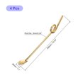 thumbnail image 2 of Unique Bargains 4Pack 10.2' Stainless Steel Spoon Straw Circle Long Handle Straw Spoon, Gold, 2 of 5