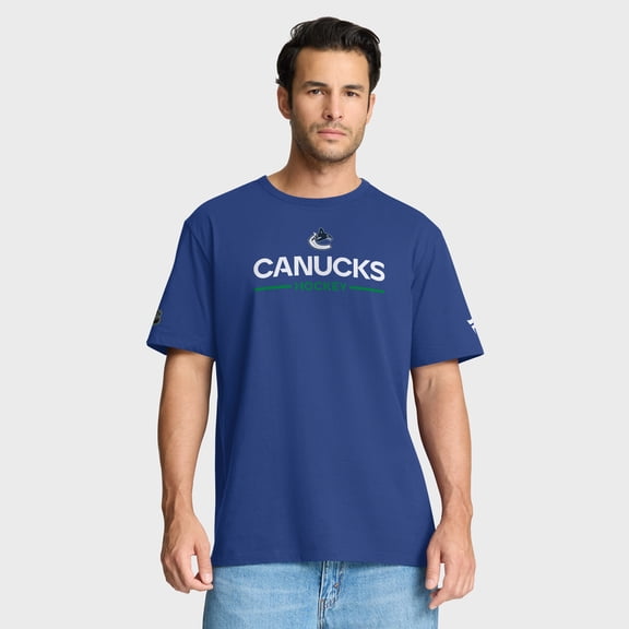 Men's Fanatics Blue Vancouver Canucks Authentic Pro Primary T-Shirt