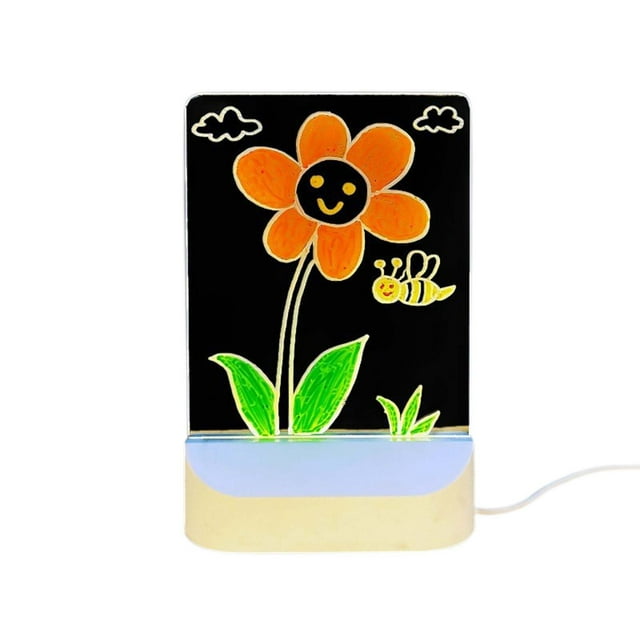 Erasable LED Luminous Night Light Drawing Board Fluorescent Board Children's DIY Hand Painted Joy And Creativity