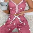 thumbnail image 4 of hotojiny 2 Piece Valentine Pajama Sets for Women Sleepwear Cute Heart Print Sleeveless Cami Tops with Pants Loungewear Outfits, 4 of 6