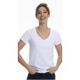 thumbnail image 1 of T-Shirts à Col en V pour Femmes (TG, Blanc), 1 of 2