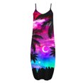 thumbnail image 4 of Up to 60% Off! pstuiky Summer Dress, Women Sleeveless V-Neck Suspender Dress Printed Dress Floor-Length Dress Loose Leisure Dress on Sale Multicolor M, 4 of 5