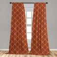thumbnail image 4 of Ambesonne Art Deco Curtains, Overlapping Asian Squares, Pair of 28"x63", Sand Brown Pale Maroon, 4 of 4