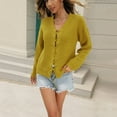 thumbnail image 2 of Vedolay Fall Sweater Womens Fall Pullover Sweaters Casual Crew Neck Long Sleeve Lightweight Tops,Yellow 3XL, 2 of 3
