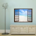 thumbnail image 3 of IDEA4WALL Fake Brown Window Beach Peel and Stick Wallpaper Removable Wall Mural Sticker Decal, 3 of 4