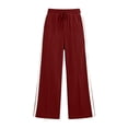 thumbnail image 6 of Hurxie Wide Leg Sweatpants Women High Waisted Baggy Sweat Pants Elastic Elevated Seams Loose Active Pants with Pockets Wine,S, 6 of 6