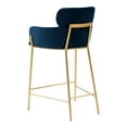 thumbnail image 5 of SAFAVIEH Couture Charlize Curved Mid Back Bar Stool, Navy/Gold, 5 of 7