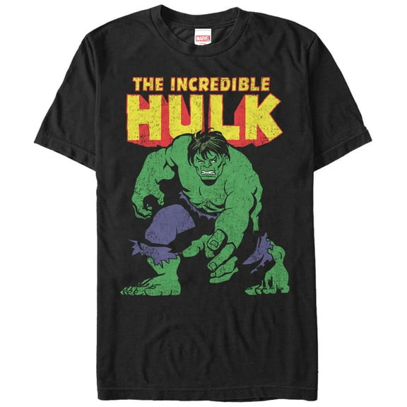 Men's Marvel The Incredible Hulk Distressed Retro Poster  Graphic T-Shirt